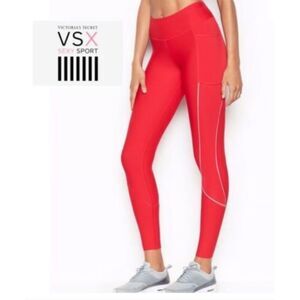 VICTORIA Sport Women Legging Medium Red white piping accent